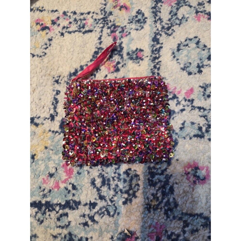 small pink sequin Change Purse
